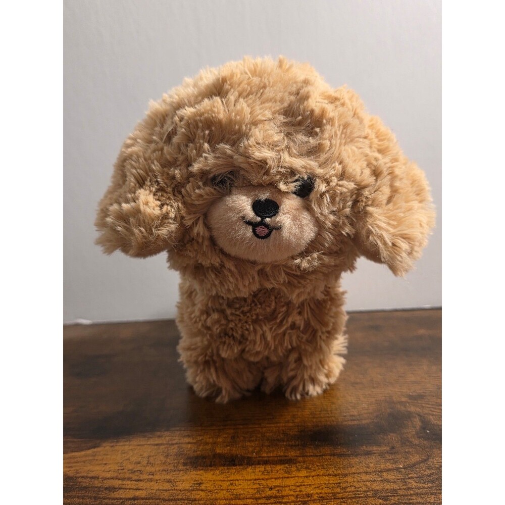 Aurora Plush Dog Tan Shaggy Puppy Stuffed Animal 8 Inch Lovey Kids Toy Nursery